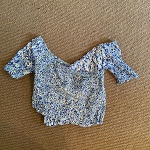 Poupette St. Barth Floral Wrap Crop Top